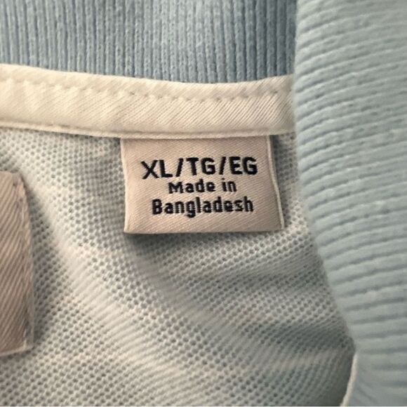 Original Penguin Mens Polo Shirt Size XL Chest Stripe Light Blue Logo Cotton - Picture 7 of 11